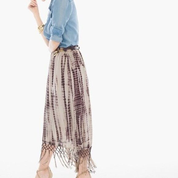 Chico's Tie-Dye Fringe Maxi Skirt - Picture 2 of 11